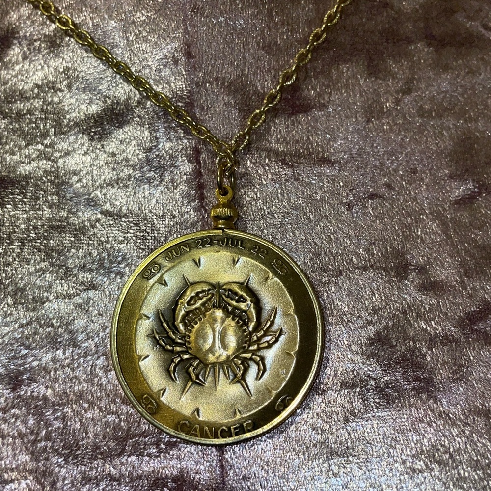 VINTAGE zodiac coin necklace